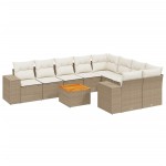 vidaXL Set canapele de grădină cu perne, 10 piese, bej, poliratan