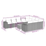 vidaXL Set canapele de grădină cu perne, 11 piese, negru, poliratan
