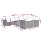 vidaXL Set canapele de grădină cu perne, 11 piese, gri, poliratan vidaXL Set canapele de grădină cu perne, 11 piese, gri, poliratan
