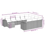 vidaXL Set canapele de grădină cu perne, 11 piese, bej, poliratan