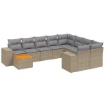 vidaXL Set canapele de grădină cu perne, 11 piese, bej, poliratan vidaXL Set canapele de grădină cu perne, 11 piese, bej, poliratan