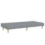 vidaXL Canapea extensibilă cu taburet, 2 locuri, gri deschis, textil