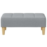 vidaXL Canapea extensibilă cu taburet, 2 locuri, gri deschis, textil