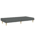 vidaXL Canapea extensibilă cu taburet, 2 locuri, gri închis, textil