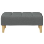 vidaXL Canapea extensibilă cu taburet, 2 locuri, gri închis, textil