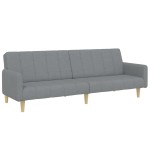 vidaXL Canapea extensibilă cu taburet, 2 locuri, gri deschis, textil