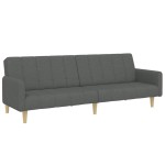 vidaXL Canapea extensibilă cu taburet, 2 locuri, gri închis, textil vidaXL Canapea extensibilă cu taburet, 2 locuri, gri închis, textil