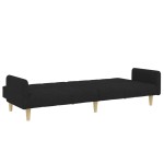 vidaXL Canapea extensibilă cu taburet, 2 locuri, negru, textil vidaXL Canapea extensibilă cu taburet, 2 locuri, negru, textil