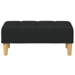 vidaXL Canapea extensibilă cu taburet, 2 locuri, negru, textil vidaXL Canapea extensibilă cu taburet, 2 locuri, negru, textil