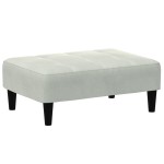 vidaXL Canapea extensibilă cu taburet, 2 locuri, gri deschis, catifea