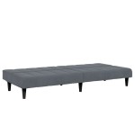vidaXL Canapea extensibilă cu taburet, 2 locuri, gri închis, catifea