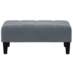 vidaXL Canapea extensibilă cu taburet, 2 locuri, gri închis, catifea