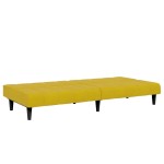 vidaXL Canapea extensibilă cu taburet, 2 locuri, galben, catifea