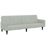 vidaXL Canapea extensibilă cu taburet, 2 locuri, gri deschis, catifea