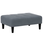 vidaXL Canapea extensibilă cu taburet, 2 locuri, gri închis, catifea