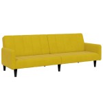 vidaXL Canapea extensibilă cu taburet, 2 locuri, galben, catifea