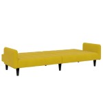 vidaXL Canapea extensibilă cu taburet, 2 locuri, galben, catifea