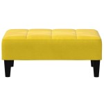 vidaXL Canapea extensibilă cu taburet, 2 locuri, galben, catifea