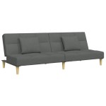 vidaXL Canapea extensibilă cu taburet, 2 locuri, gri închis, textil vidaXL Canapea extensibilă cu taburet, 2 locuri, gri închis, textil
