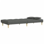 vidaXL Canapea extensibilă cu taburet, 2 locuri, gri închis, textil vidaXL Canapea extensibilă cu taburet, 2 locuri, gri închis, textil