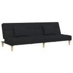 vidaXL Canapea extensibilă cu taburet, 2 locuri, negru, textil vidaXL Canapea extensibilă cu taburet, 2 locuri, negru, textil