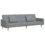vidaXL Canapea extensibilă cu taburet, 2 locuri, gri deschis, textil vidaXL Canapea extensibilă cu taburet, 2 locuri, gri deschis, textil