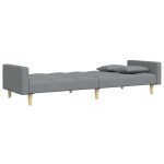vidaXL Canapea extensibilă cu taburet, 2 locuri, gri deschis, textil vidaXL Canapea extensibilă cu taburet, 2 locuri, gri deschis, textil