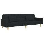 vidaXL Canapea extensibilă cu taburet, 2 locuri, negru, textil vidaXL Canapea extensibilă cu taburet, 2 locuri, negru, textil