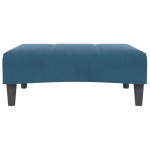 vidaXL Canapea extensibilă cu 2 locuri și taburet, albastru, catifea vidaXL Canapea extensibilă cu 2 locuri și taburet, albastru, catifea