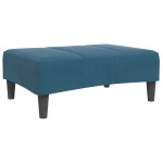 vidaXL Canapea extensibilă cu 2 locuri și taburet, albastru, catifea vidaXL Canapea extensibilă cu 2 locuri și taburet, albastru, catifea