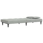 vidaXL Canapea extensibilă cu taburet, 2 locuri, gri deschis, catifea