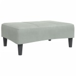 vidaXL Canapea extensibilă cu taburet, 2 locuri, gri deschis, catifea