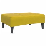 vidaXL Canapea extensibilă cu taburet, 2 locuri, galben, catifea