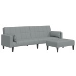 vidaXL Canapea extensibilă cu taburet, 2 locuri, gri deschis, textil vidaXL Canapea extensibilă cu taburet, 2 locuri, gri deschis, textil