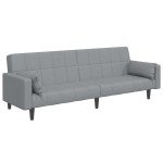 vidaXL Canapea extensibilă cu taburet, 2 locuri, gri deschis, textil vidaXL Canapea extensibilă cu taburet, 2 locuri, gri deschis, textil