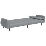 vidaXL Canapea extensibilă cu taburet, 2 locuri, gri deschis, textil vidaXL Canapea extensibilă cu taburet, 2 locuri, gri deschis, textil
