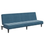 vidaXL Canapea extensibilă cu 2 locuri și taburet, albastru, catifea vidaXL Canapea extensibilă cu 2 locuri și taburet, albastru, catifea
