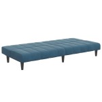 vidaXL Canapea extensibilă cu 2 locuri și taburet, albastru, catifea vidaXL Canapea extensibilă cu 2 locuri și taburet, albastru, catifea