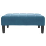 vidaXL Canapea extensibilă cu 2 locuri și taburet, albastru, catifea vidaXL Canapea extensibilă cu 2 locuri și taburet, albastru, catifea