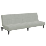 vidaXL Canapea extensibilă cu taburet, 2 locuri, gri deschis, catifea