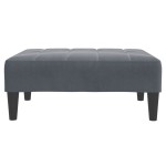 vidaXL Canapea extensibilă cu taburet, 2 locuri, gri închis, catifea