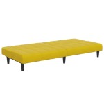 vidaXL Canapea extensibilă cu taburet, 2 locuri, galben, catifea