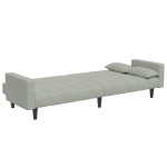 vidaXL Canapea extensibilă cu taburet, 2 locuri, gri deschis, catifea