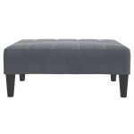 vidaXL Canapea extensibilă cu taburet, 2 locuri, gri închis, catifea