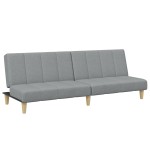vidaXL Canapea extensibilă cu taburet, 2 locuri, gri deschis, textil