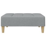 vidaXL Canapea extensibilă cu taburet, 2 locuri, gri deschis, textil