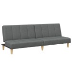 vidaXL Canapea extensibilă cu taburet, 2 locuri, gri închis, textil vidaXL Canapea extensibilă cu taburet, 2 locuri, gri închis, textil
