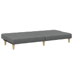 vidaXL Canapea extensibilă cu taburet, 2 locuri, gri închis, textil vidaXL Canapea extensibilă cu taburet, 2 locuri, gri închis, textil