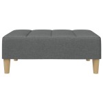 vidaXL Canapea extensibilă cu taburet, 2 locuri, gri închis, textil