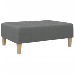 vidaXL Canapea extensibilă cu taburet, 2 locuri, gri închis, textil